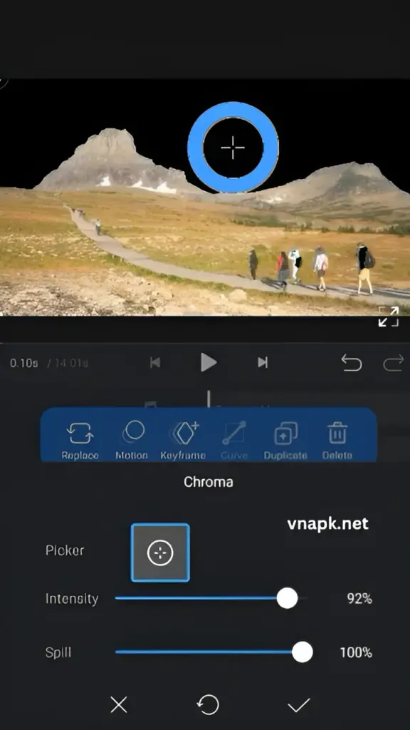 Chroma key adjustment and smooth transition of clips by adding aniamtion