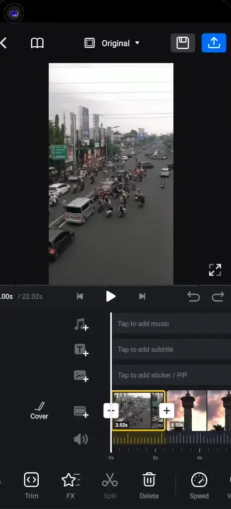 Add text. music, b-roll footages in one frame